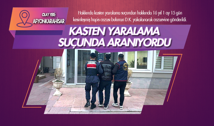 Kasten yaralama suçunda aranıyordu